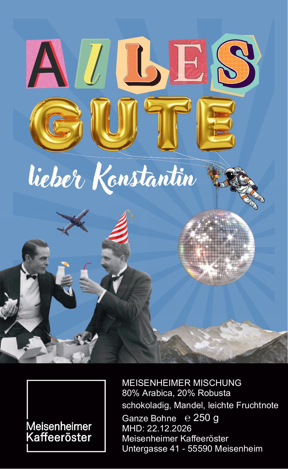 Kaffee mit individuellem Etikett