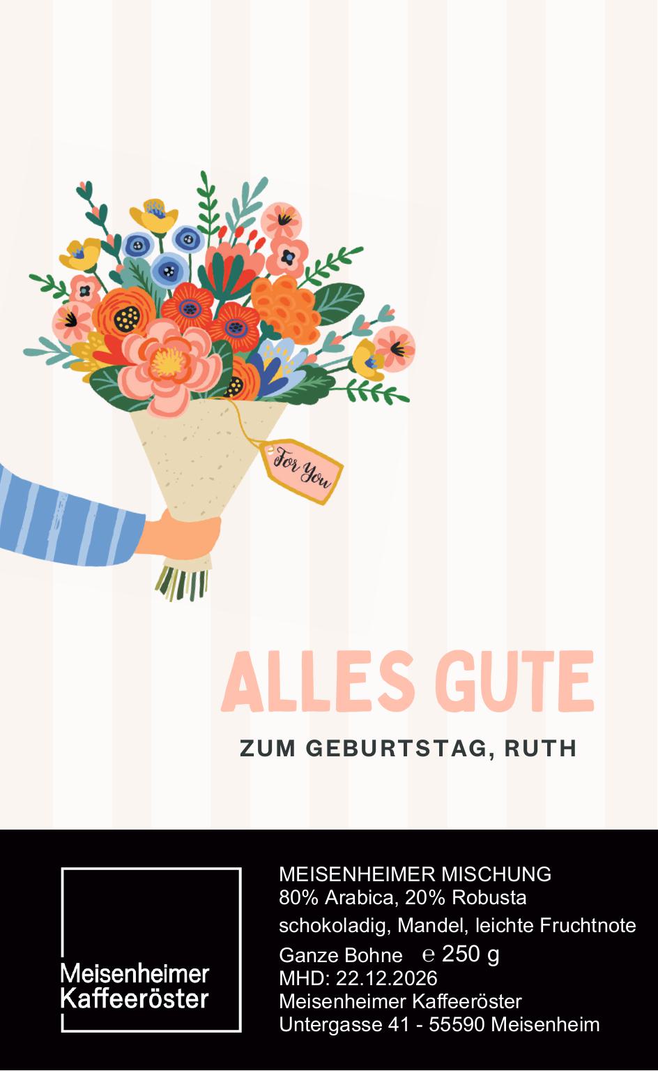 Kaffee mit individuellem Etikett