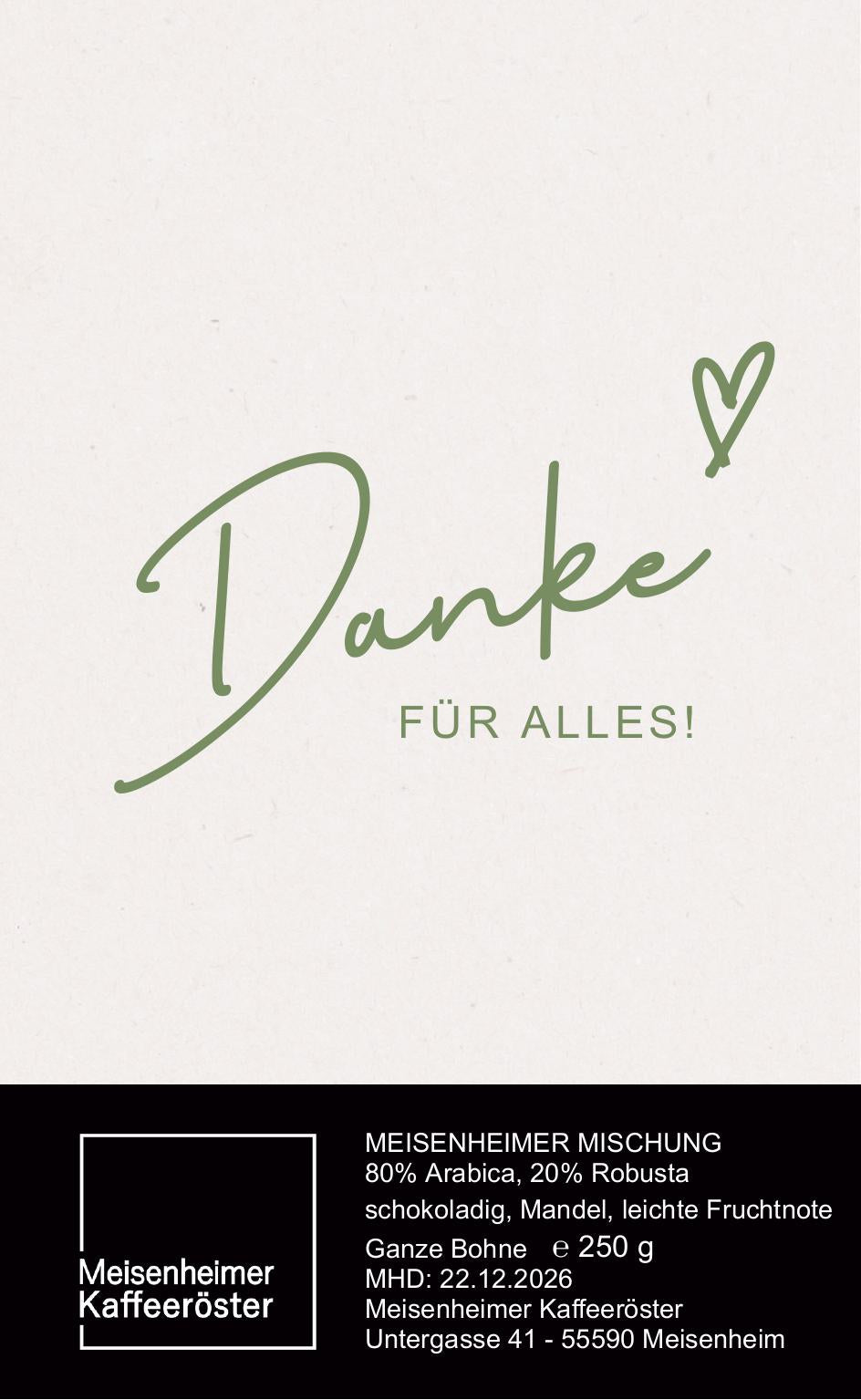 Kaffee mit individuellem Etikett