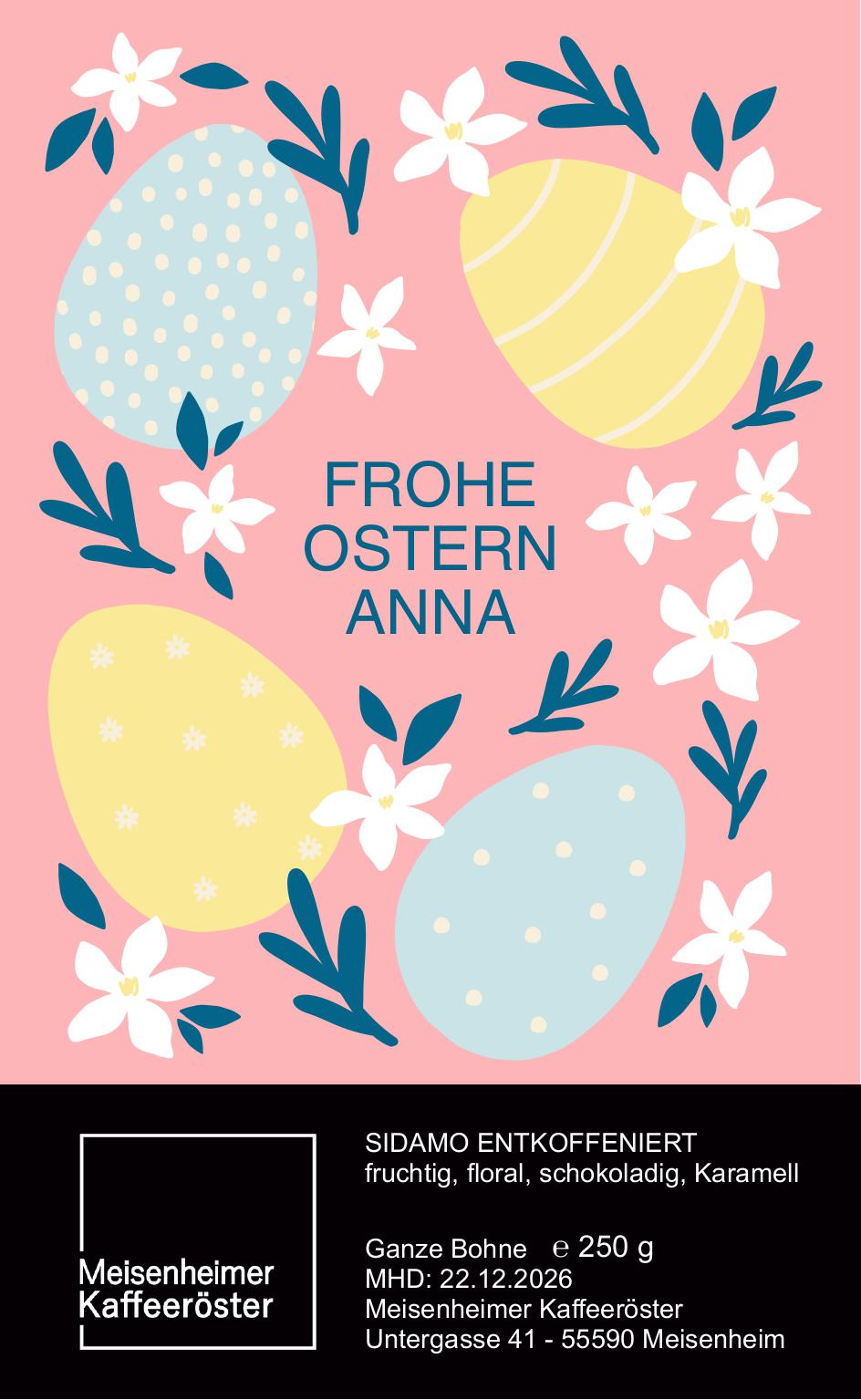 Kaffee mit individuellem Etikett